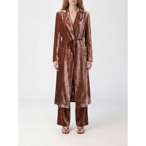 La Doublej Women Long Robe-Style Coat La Doublej In Velvet With A Matching Belt